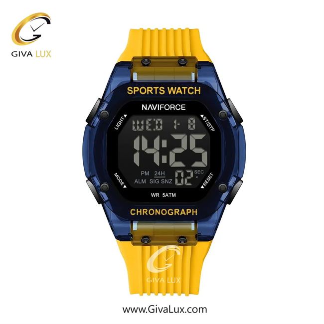 ساعت مچی اورجینال مردانه ناوی فورس|Naviforce|نوی فورس|نیوی فورس آبی | زرد| مشکی| کد رفرنس NF7113 BE/Y