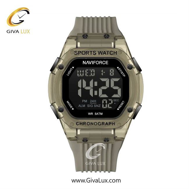 ساعت مچی اورجینال مردانه ناوی فورس|Naviforce|نوی فورس|نیوی فورس خاکی | خاکی| مشکی| کد رفرنس NF7113 C.GY/C.GY