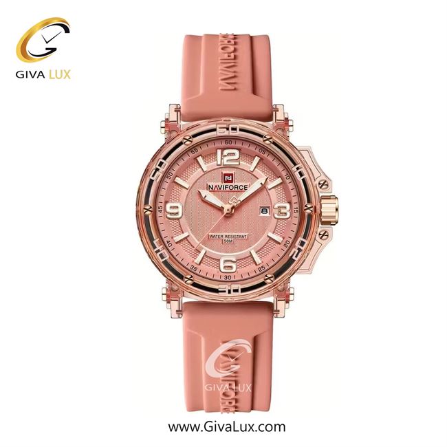 ساعت مچی اورجینال زنانه ناوی فورس|Naviforce|نوی فورس|نیوی فورس صورتی | صورتی| صورتی| کد رفرنس NF7125 P/P/P