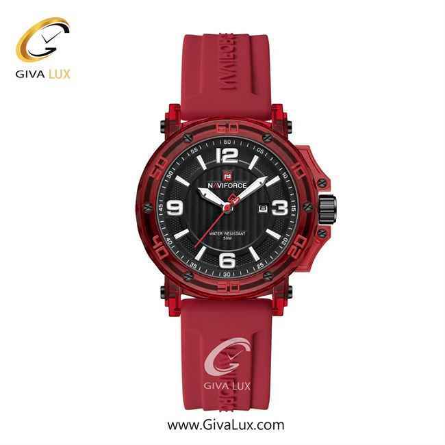 ساعت مچی اورجینال زنانه ناوی فورس|Naviforce|نوی فورس|نیوی فورس قرمز | قرمز| مشکی| کد رفرنس NF7125 R/B/R