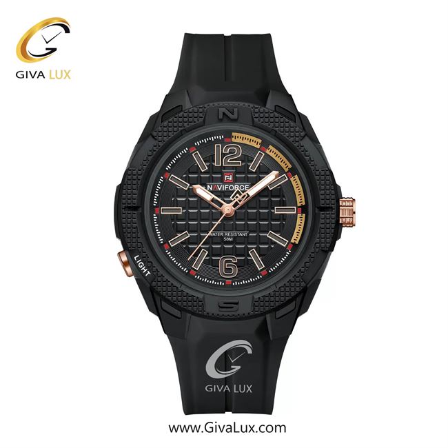 ساعت مچی اورجینال مردانه ناوی فورس|Naviforce|نوی فورس|نیوی فورس مشکی | مشکی| مشکی| کد رفرنس NF7126 B/RG/B
