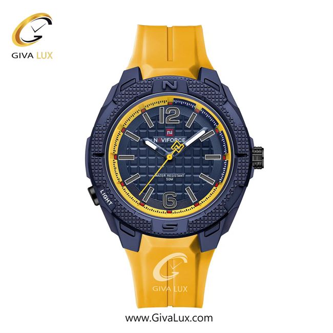 ساعت مچی اورجینال مردانه ناوی فورس|Naviforce|نوی فورس|نیوی فورس سرمه ای | زرد| سرمه ای| کد رفرنس NF7126 BE/BE/Y