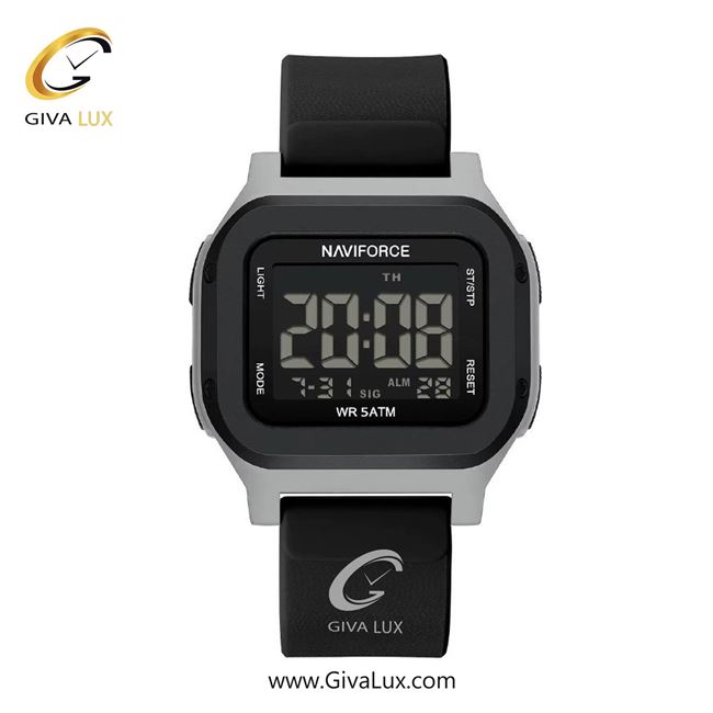 ساعت مچی اورجینال مردانه ناوی فورس|Naviforce|نوی فورس|نیوی فورس  نقره ای-مشکی | مشکی| مشکی| کد رفرنس NF7137 S/B