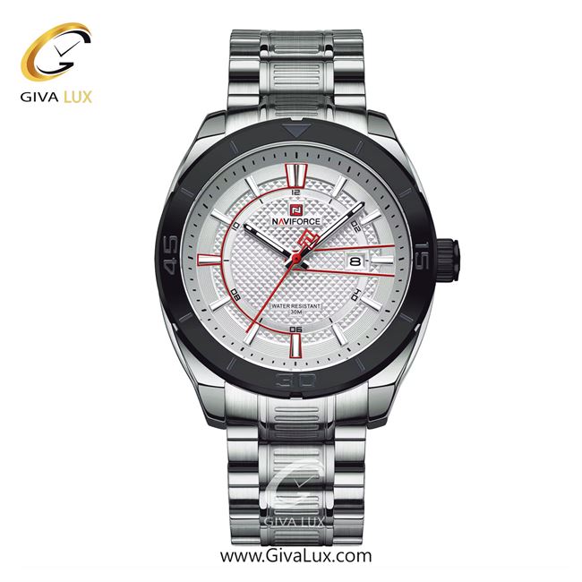 ساعت مچی اورجینال مردانه ناوی فورس|Naviforce|نوی فورس|نیوی فورس نقره ای-مشکی | نقره ای| نقره ای| کد رفرنس NF9210