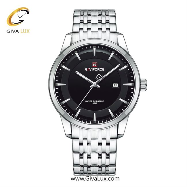 ساعت مچی اورجینال مردانه ناوی فورس|Naviforce|نوی فورس|نیوی فورس نقره ای | نقره ای| مشکی| کد رفرنس NF9228