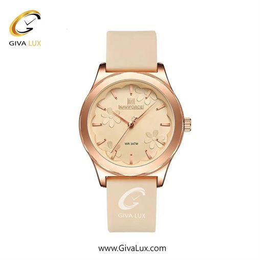 ساعت مچی اورجینال زنانه ناوی فورس|Naviforce|نوی فورس|نیوی فورس رزگلد | بژ -کرم| کرم| کد رفرنس NF5051 RG/BG/BG