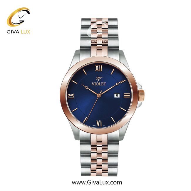 ساعت مچی اورجینال مردانه ویولت VIOLET نقره ای-رزگلد | نقره ای-رزگلد| آبی| کد رفرنس 0590/2