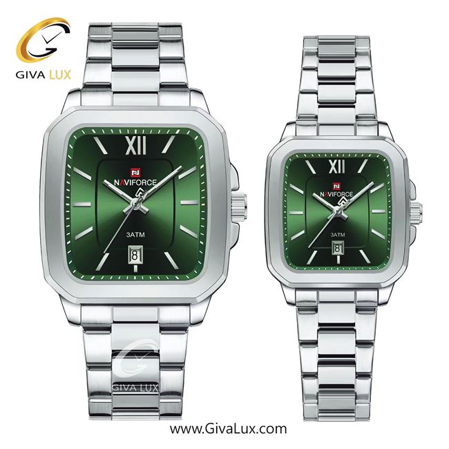 ساعت مچی اورجینال ست ناوی فورس|Naviforce|نوی فورس|نیوی فورس نقره ای | نقره ای| سبز| کد رفرنس NF9239 S/GN/S