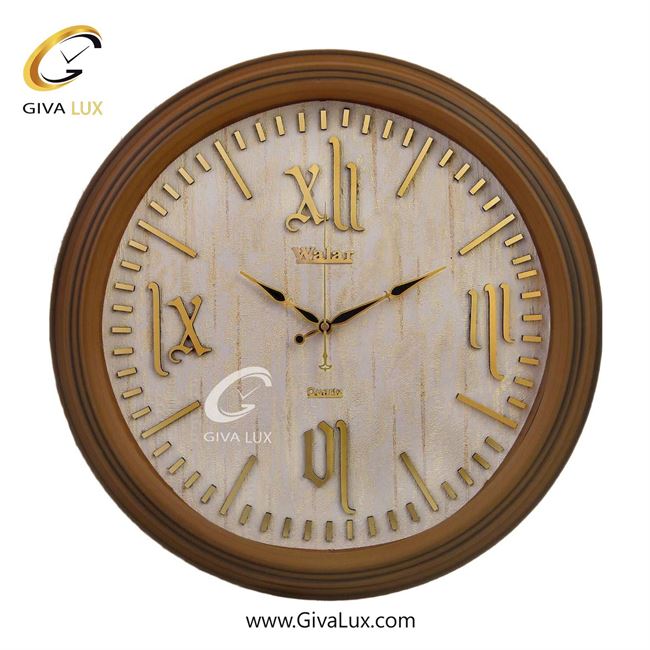 ساعت دیواری اورجینال والار PVC عسلی| کد رفرنس 520
