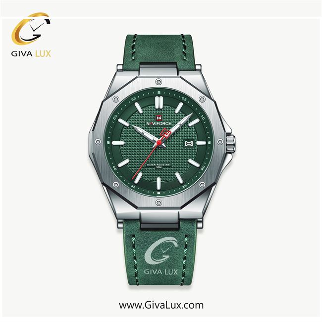 ساعت مچی اورجینال مردانه ناوی فورس|Naviforce|نوی فورس|نیوی فورس سبز-نقره ای | سبز|| کد رفرنس NF9200