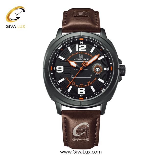 ساعت مچی اورجینال مردانه ناوی فورس|Naviforce|نوی فورس|نیوی فورس مشکی | قهوه ای| مشکی| کد رفرنس NF8078 B/O/BN