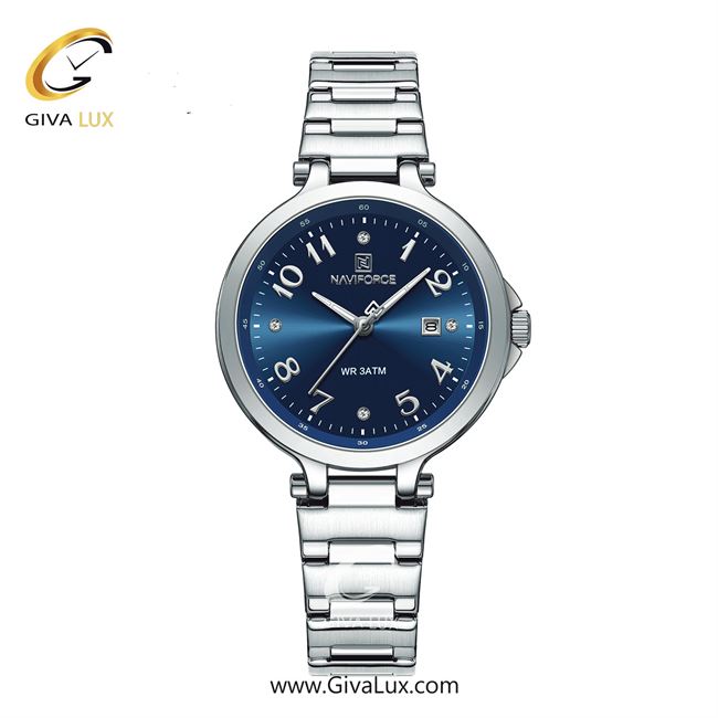 ساعت مچی اورجینال زنانه ناوی فورس|Naviforce|نوی فورس|نیوی فورس نقره ای | نقره ای| سرمه ای| کد رفرنس NF5033