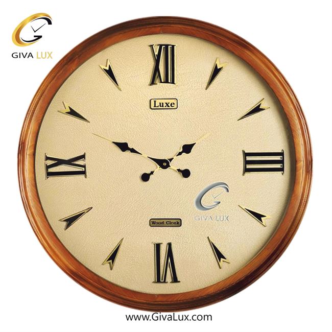 ساعت دیواری چوب لوکس عرض قاب 75 سانتیمتر  | گردویی | کد رفرنس 7510