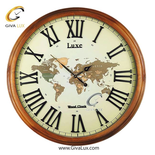 ساعت دیواری چوب لوکس عرض قاب 75 سانتیمتر  | گردویی | کد رفرنس 7520