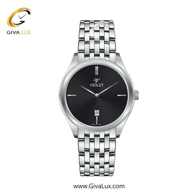 ساعت مچی اورجینال مردانه ویولت VIOLET نقره ای | نقره ای| مشکی| کد رفرنس 0608