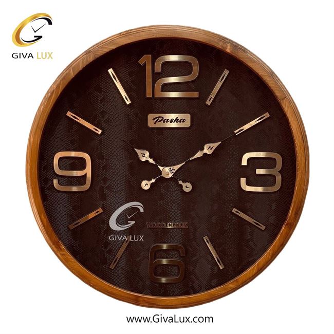 ساعت دیواری اورجینال پاشا چوب قهوه ای| کد رفرنس 754
