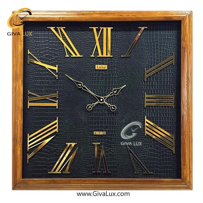 ساعت دیواری چوب لوکس عرض قاب 75 سانتیمتر  | گردویی | کد رفرنس 7550