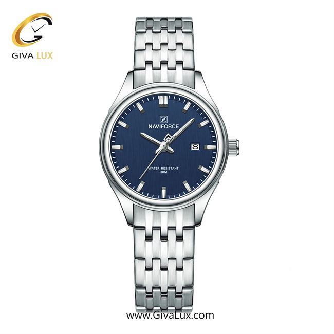 ساعت مچی زنانه تک موتوره بند استیل نقره ای ناوی فورس(نیوی فورس)  NF8039 S/S/BE