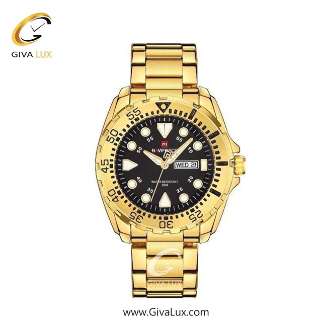 ساعت مچی مردانه بند فلزی ناوی فورس(نیوی فورس)استیل تقویم دار  NF9105 G/B