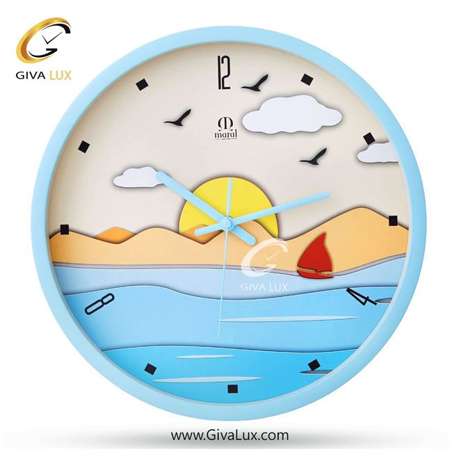 ساعت دیواری اورجینال مارال PVC آبی| کد رفرنس 40