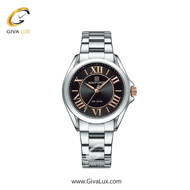 ساعت مچی اورجینال زنانه ناوی فورس|Naviforce|نوی فورس|نیوی فورس | نقره ای| مشکی| کد رفرنس NF5037