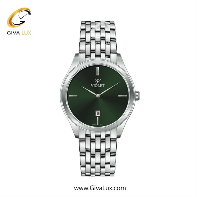 ساعت مچی اورجینال مردانه ویولت VIOLET نقره ای | نقره ای| سبز| کد رفرنس 0608