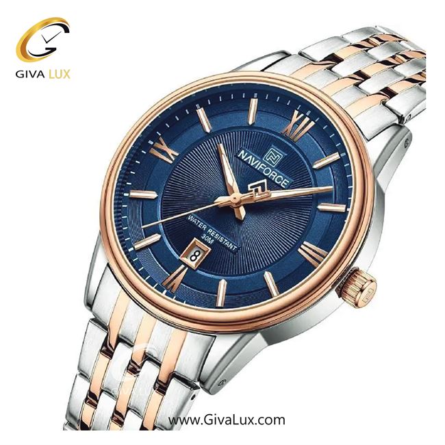 ساعت مچی اورجینال مردانه ناوی فورس|Naviforce|نوی فورس|نیوی فورس رزگلد-نقره ای | رزگلد-نقره ای| رزگلد-سرمه ای| کد رفرنس NF8040 S/G/W