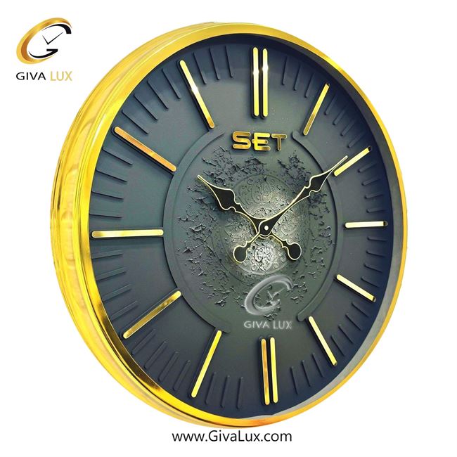 ساعت دیواری آلیاژ فلزی ست عرض قاب 65 سانتیمتر  | طلایی | کد رفرنس 113