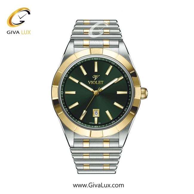 ساعت مچی اورجینال مردانه ویولت VIOLET طلایی-نقره ای | طلایی-نقره ای| سبز| کد رفرنس 0612/2