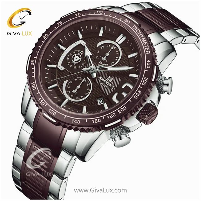 ساعت مچی مردانه بند فلزی سه موتوره کورنوگراف مدل NF8017 8017S-CE1.jpg