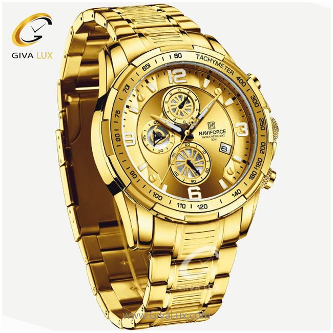 ساعت مچی مردانه بند فلزی مشکی سه موتوره کورنوگراف مدل NF8020 8020G-G3.jpg