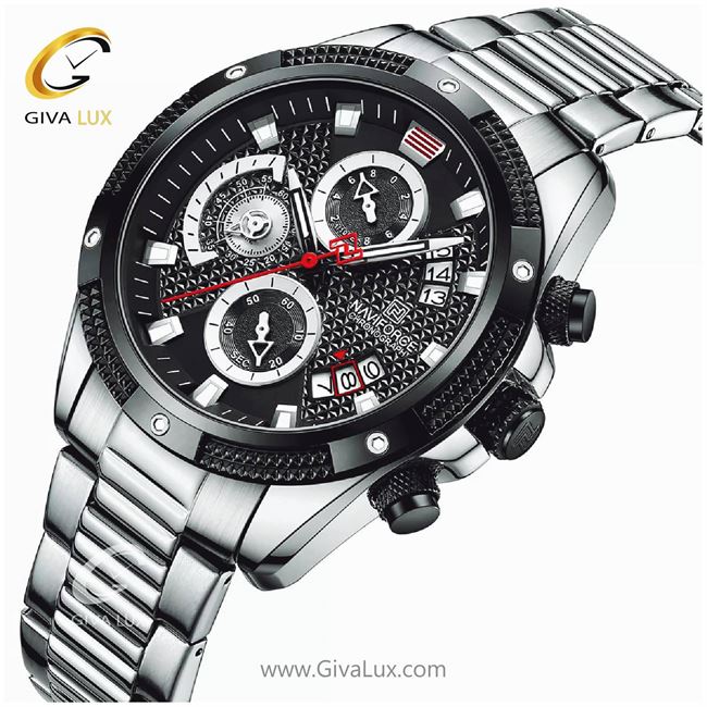 ساعت مچی مردانه بند فلزی سه موتوره کورنوگراف نوی فورس NF8021 8021sb1.jpg