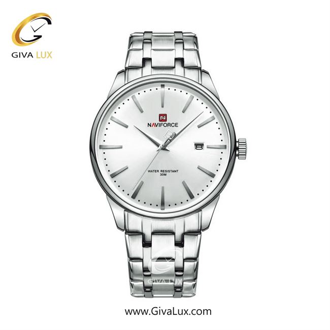 ساعت مچی اورجینال مردانه ناوی فورس|Naviforce|نوی فورس|نیوی فورس نقره ای | نقره ای| نقره ای| کد رفرنس NF9230