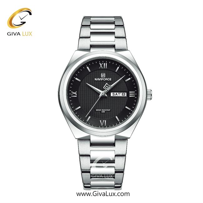 ساعت مچی اورجینال مردانه ناوی فورس|Naviforce|نوی فورس|نیوی فورس نقره ای | نقره ای| مشکی| کد رفرنس NF8030