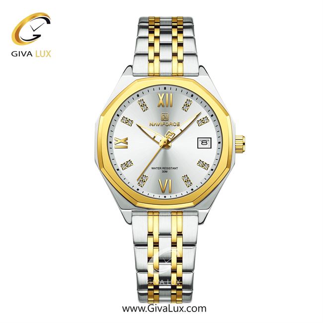 ساعت مچی اورجینال زنانه ناوی فورس|Naviforce|نوی فورس|نیوی فورس طلایی-نقره ای | طلایی-نقره ای| نقره ای| کد رفرنس NF5052 S/W/G