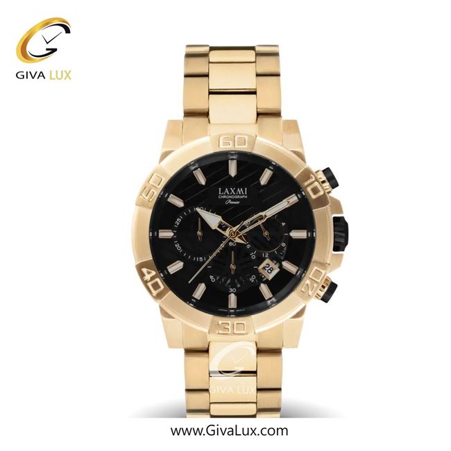 ساعت مچی اورجینال مردانه لاکسمی سه موتوره کرنوگراف طلایی | طلایی| مشکی| کد رفرنس 11-8061
