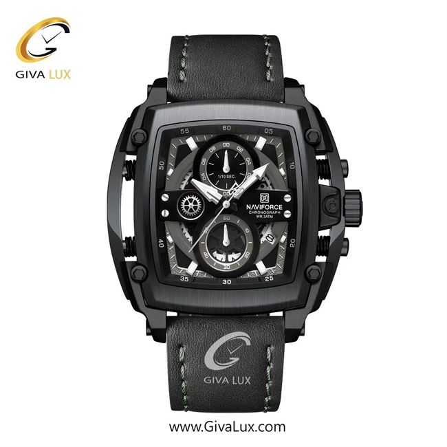 ساعت مچی اورجینال مردانه ناوی فورس|Naviforce|نوی فورس|نیوی فورس سه موتوره کرنوگراف مشکی | مشکی| مشکی-طوسی| کد رفرنس NF8067 B/B/B