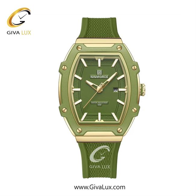 ساعت مچی اورجینال زنانه ناوی فورس|Naviforce|نوی فورس|نیوی فورس زیتونی-طلایی | سبز| سبز| کد رفرنس NF8069 G/GN