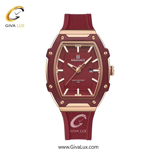 ساعت مچی اورجینال زنانه ناوی فورس|Naviforce|نوی فورس|نیوی فورس رزگلد-زرشکی | زرشکی| زرشکی| کد رفرنس NF8069 RG/DR