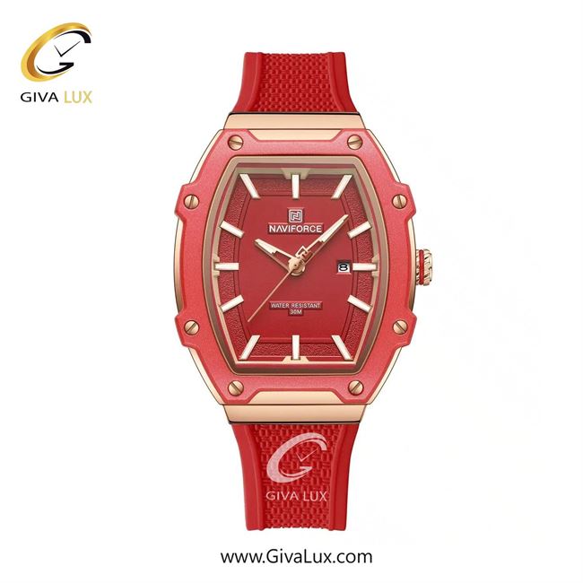 ساعت مچی اورجینال زنانه ناوی فورس|Naviforce|نوی فورس|نیوی فورس قرمز-رزگلد | قرمز| قرمز| کد رفرنس NF8069 RG/R
