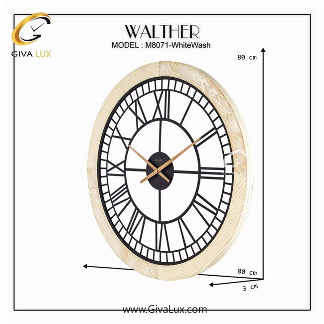 ساعت دیواری اورجینال والتر چوب-آلیاژ فلزی کرم| کد رفرنس 8071WW 8071-WW-2.jpg