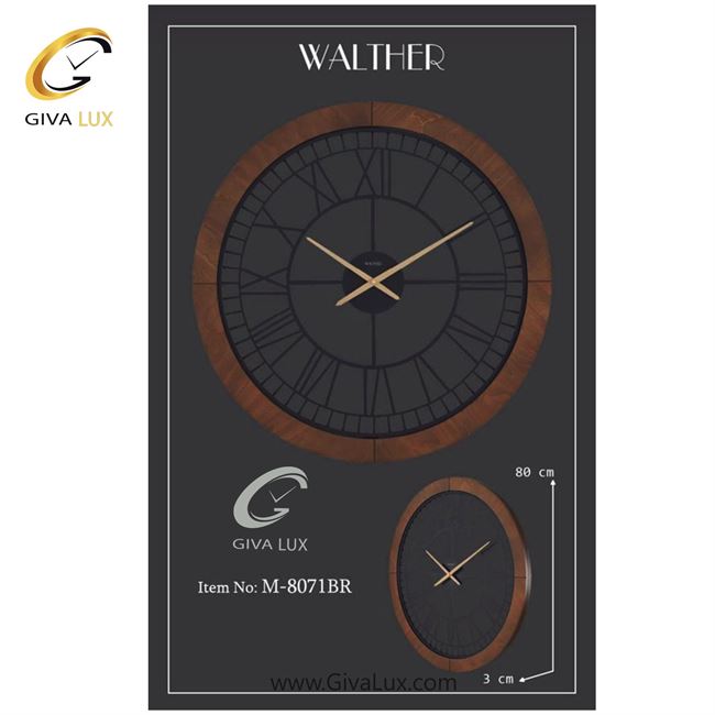 ساعت دیواری اورجینال والتر آلیاژ فلزی-چوب طوسی| کد رفرنس 8071GR 8071BR-1.jpg