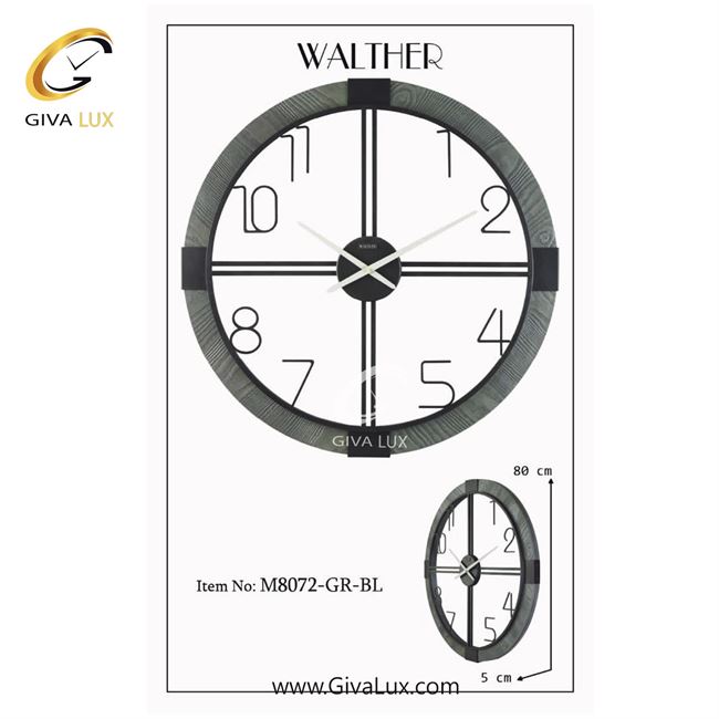 ساعت دیواری اورجینال والتر چوب-آلیاژ فلزی سفید| کد رفرنس 8072White Wash 8072-GR-BL-1.jpg