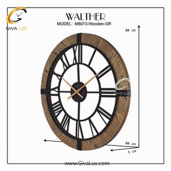 ساعت دیواری اورجینال والتر چوب-آلیاژ فلزی قهوه ای| کد رفرنس 8073WGR 8073-WGR-2.jpg