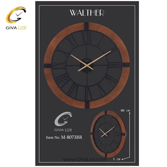 ساعت دیواری اورجینال والتر آلیاژ فلزی-چوب طوسی| کد رفرنس 8073GR-BL 8073BR-1.jpg