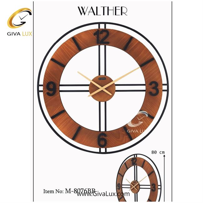 ساعت دیواری اورجینال والتر آلیاژ فلزی-چوب مشکی| کد رفرنس 8076BR 8076-BR-2.jpg