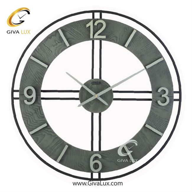 ساعت دیواری اورجینال والتر چوب-آلیاژ فلزی طوسی| کد رفرنس 8076GR-BL