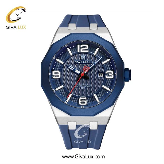 ساعت مچی اورجینال مردانه ناوی فورس|Naviforce|نوی فورس|نیوی فورس نقره ای-آبی | آبی| آبی| کد رفرنس NF8079 S/BE/BE