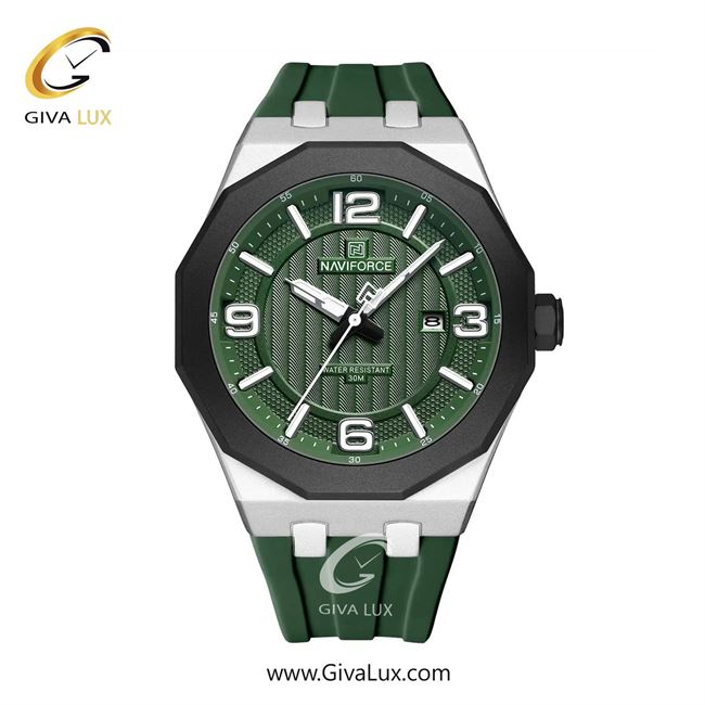 ساعت مچی اورجینال مردانه ناوی فورس|Naviforce|نوی فورس|نیوی فورس مشکی-نقره ای | سبز| سبز| کد رفرنس NF8079 S/GN/GN
