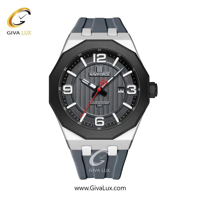 ساعت مچی اورجینال مردانه ناوی فورس|Naviforce|نوی فورس|نیوی فورس مشکی-نقره ای | طوسی| طوسی| کد رفرنس NF8079 S/GY/T.GY
